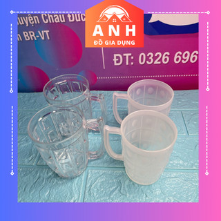 Ly mica kiếng trong uống bia, trà đá, nước ngọt,…có quai cầm tiện lợi