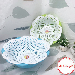 Thau rổ nhựa 2 lớp hoa mai nhựa Việt Nhật Xinh Xắn, Bộ rổ chậu 2 in 1 tiện lợi (3395-1)