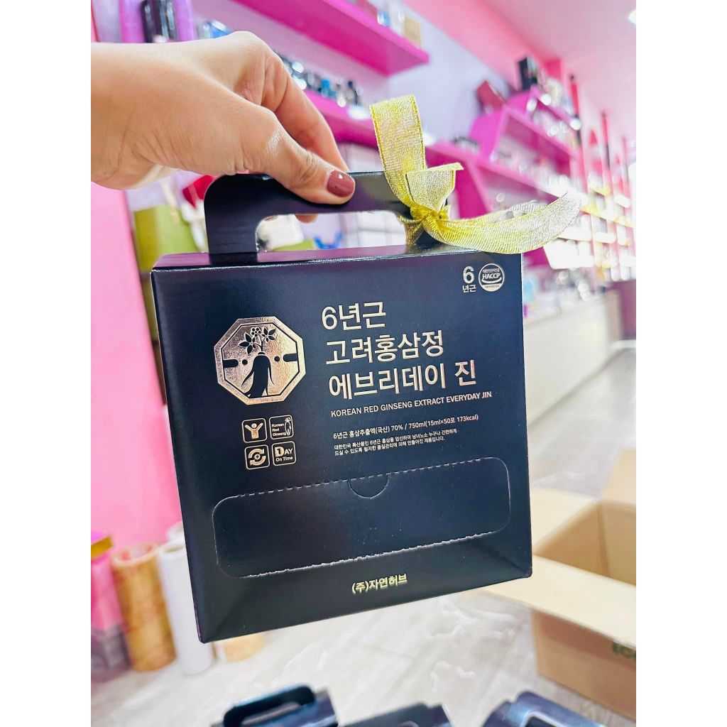 NƯỚC HỒNG SÂM ĐEN KOREA RED GINSENG EXTRACT JIN HỘP 50 GÓI