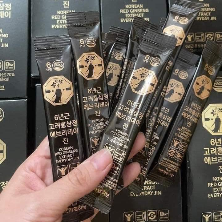 NƯỚC HỒNG SÂM ĐEN KOREA RED GINSENG EXTRACT JIN HỘP 50 GÓI