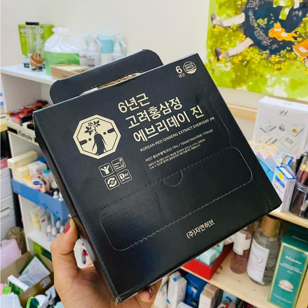 NƯỚC HỒNG SÂM ĐEN KOREA RED GINSENG EXTRACT JIN HỘP 50 GÓI
