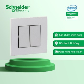 Công tắc đôi 2 chiều Schneider KB32_AS_G19 250VAC 16AX 2 gang Xám bạc