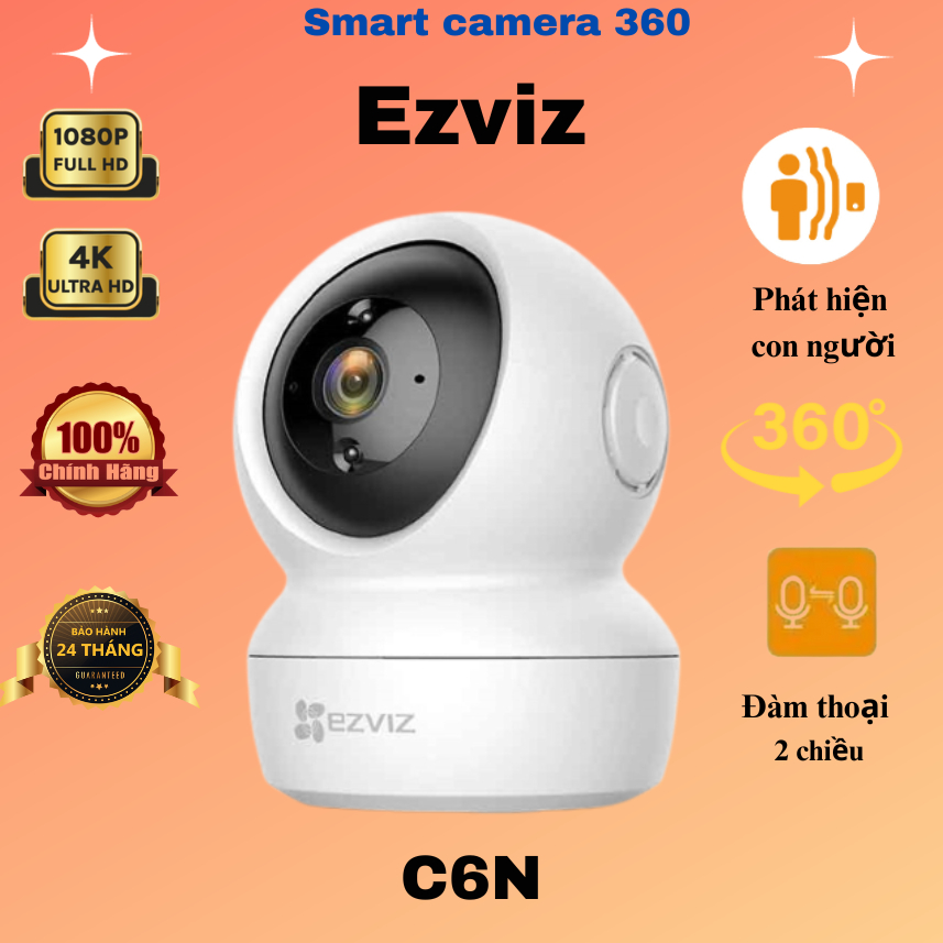 Camera WiFi Trong Nhà EZVIZ C6N 2MP 1080P / 4MP 2K - Xoay 360, Đàm thoại 2 chiều và phát hiện chuyển