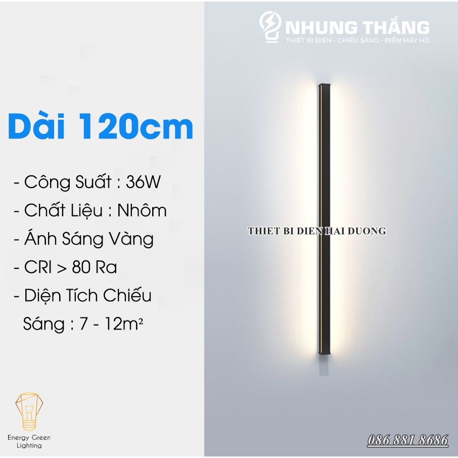 Đèn Hắt Tường Ngoài Trời Decor DT-8833 - Dài 120cm - Chống Nước IP65 - Ánh Sáng Vàng - Bảo Hành 1 Năm
