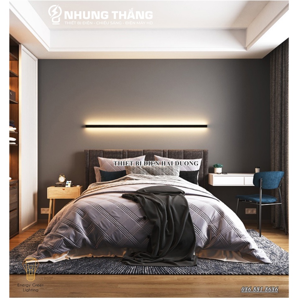 Đèn Hắt Tường Ngoài Trời Decor DT-8833 - Dài 120cm - Chống Nước IP65 - Ánh Sáng Vàng - Bảo Hành 1 Năm