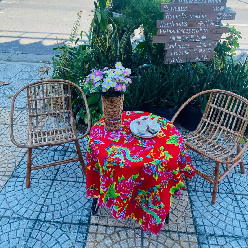 Vải công phượng trang trí tết khổ rộng 1m6