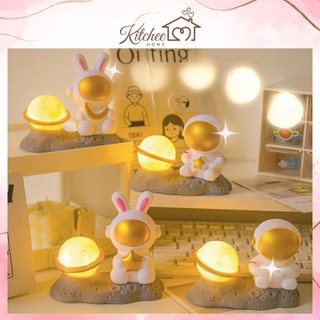 Đèn Ngủ Để Bàn Hình Phi Hành Gia, Gấu Tặng Kèm Hộp Quà Phù Hợp Làm Quà Tặng, Có Sẵn Pin Cúc