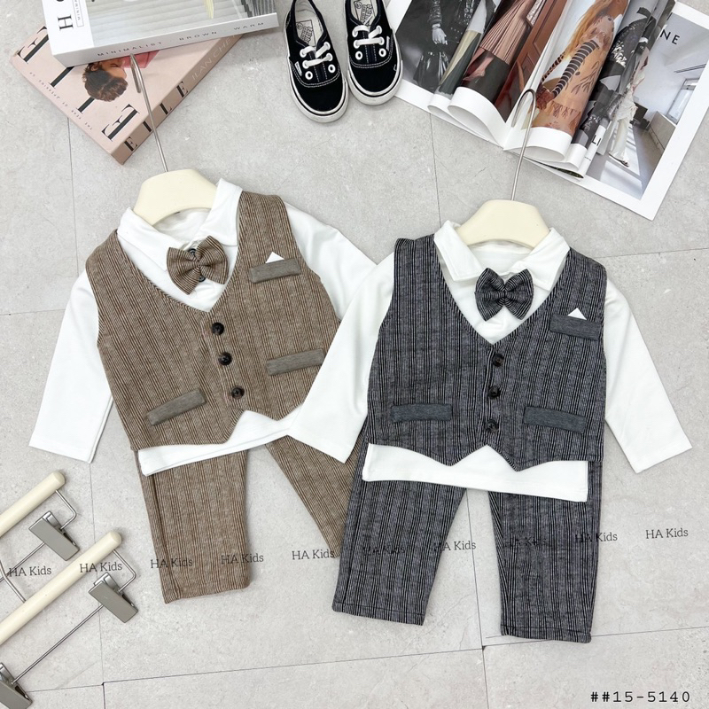 Set bộ công tử 3 chi tiết rời cho bé trai