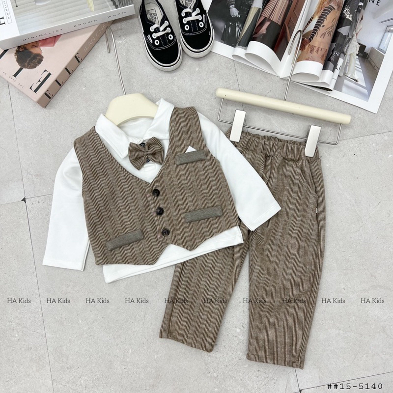 Set bộ công tử 3 chi tiết rời cho bé trai