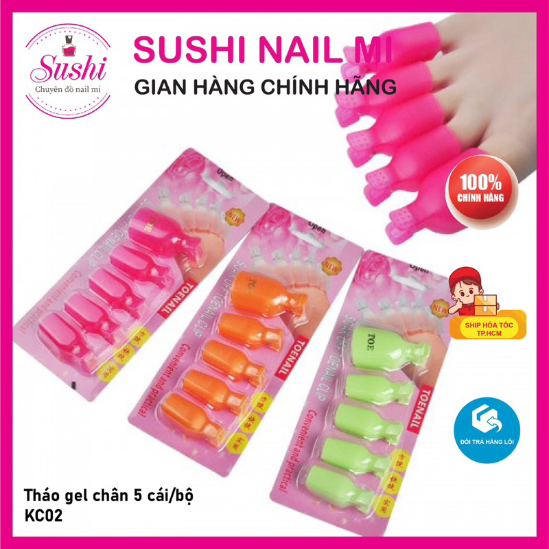 Kẹp ủ tháo gel móng tay, móng chân nhựa bền nhiều mẫu - Sushi nail mi