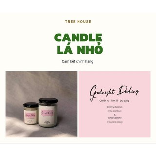 Nến thơm handmade thủ công LÁ NHỎ Goodnight Darling ( Hoa Anh Đào + Hoa Nhài )