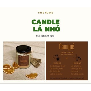 Nến thơm handmade thủ công LÁ NHỎ Cam-Qué ( Cam ngọt + Quế )