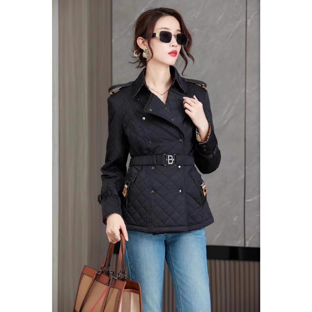 Áo Khoác Phao Nữ Có Đai Lưng HL17, Áo Phao Nữ Za.ra Họa Tiết Quả Trám Hàng Quảng Châu Lisa Boutique