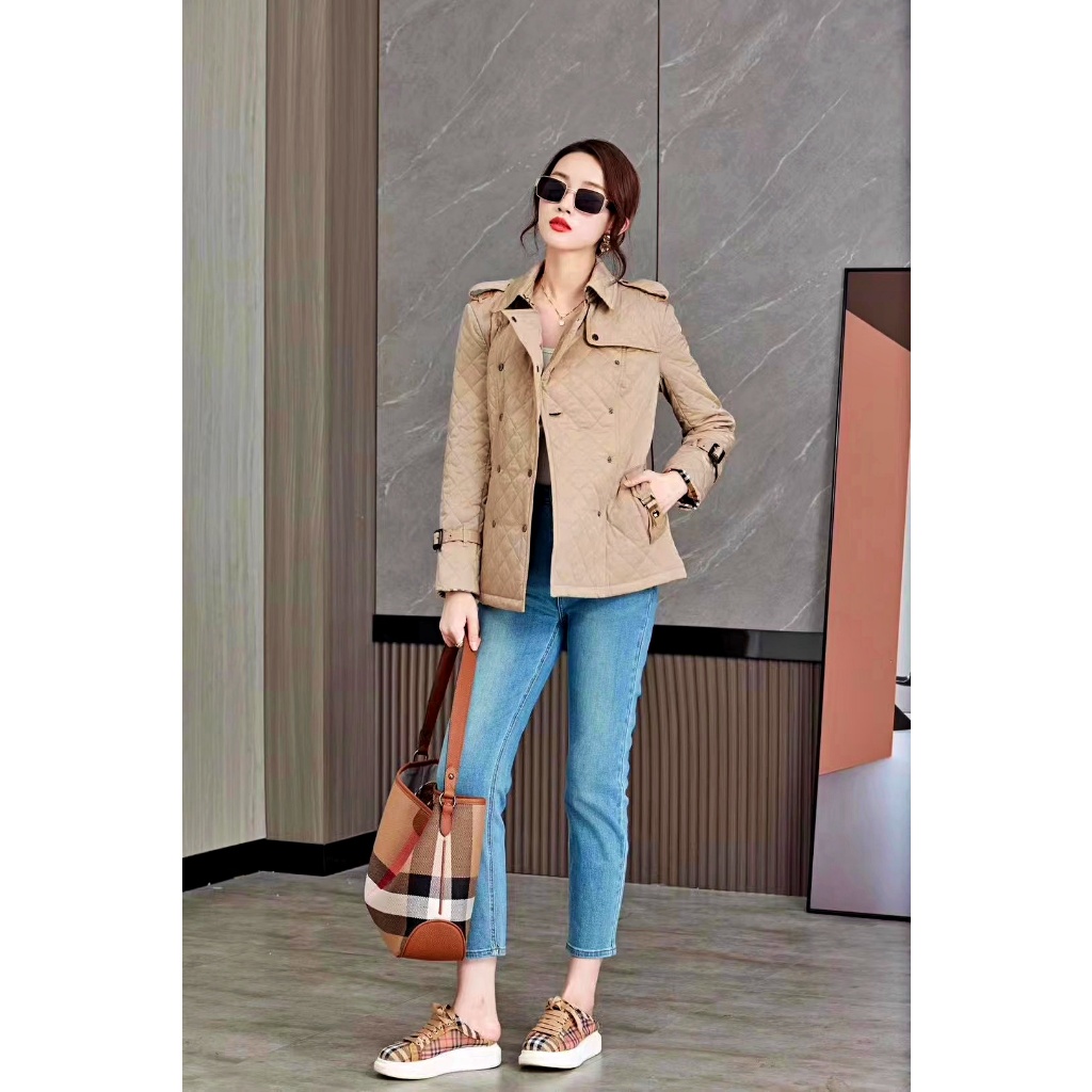 Áo Khoác Phao Nữ Có Đai Lưng HL17, Áo Phao Nữ Za.ra Họa Tiết Quả Trám Hàng Quảng Châu Lisa Boutique