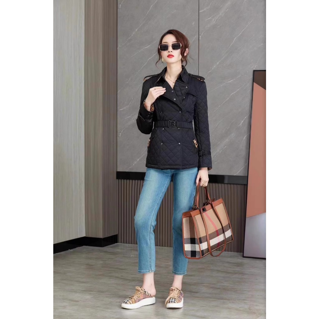 Áo Khoác Phao Nữ Có Đai Lưng HL17, Áo Phao Nữ Za.ra Họa Tiết Quả Trám Hàng Quảng Châu Lisa Boutique