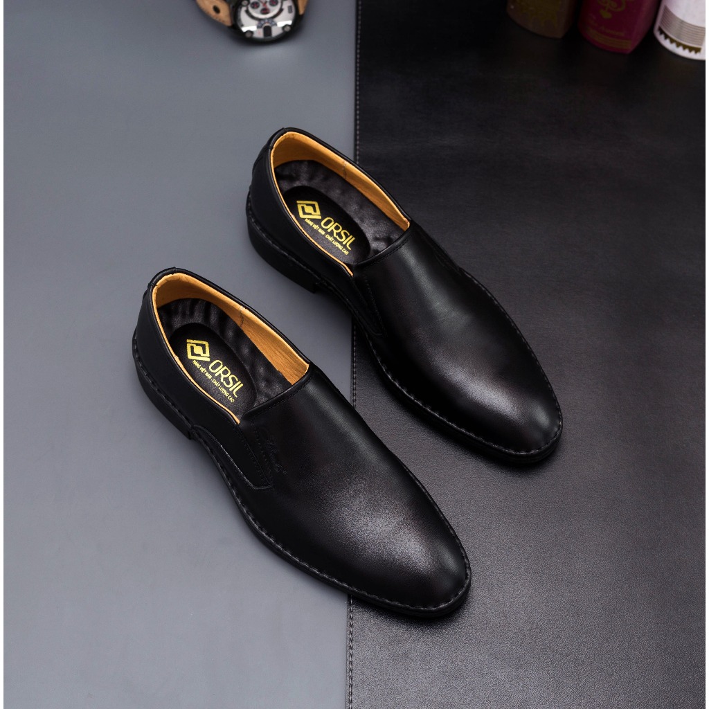 Giày da nam công sở ORSIL kiểu dáng trẻ trung 2 màu đen nâu Mã AT-OS21