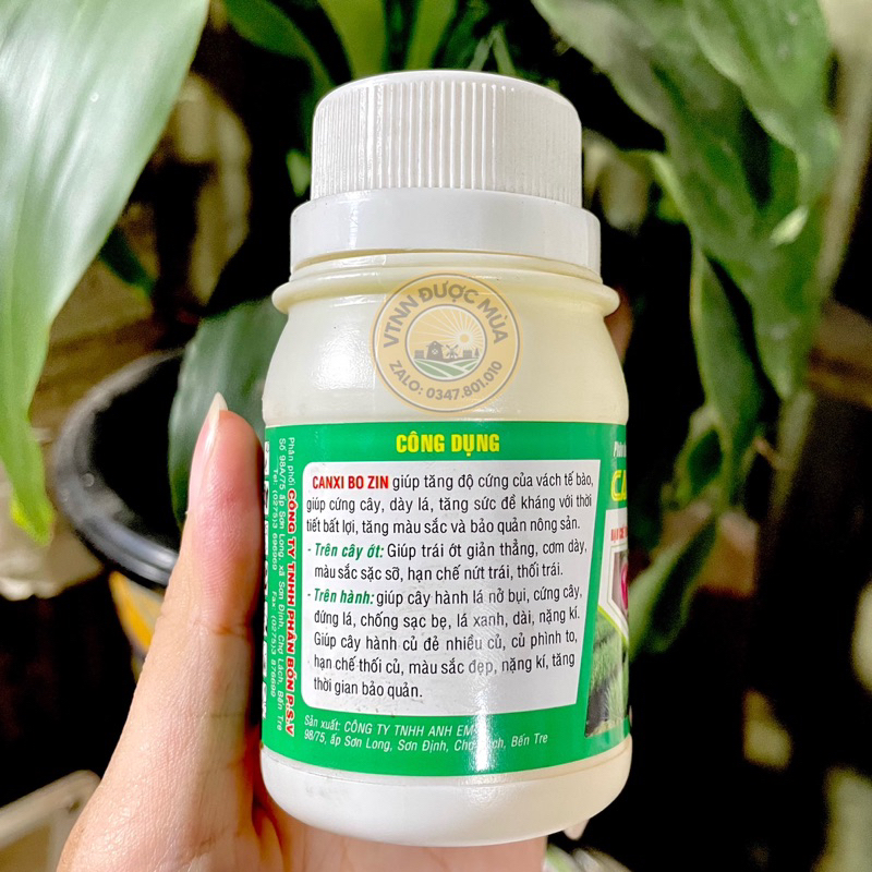 Phân Bón CANXI BO KẼM  - Phân Bón Trung Vi Lượng Cứng Cây, Cứng Lá, Chống Rụng, Ngừa Thối Gốc, Củ - VTNN Được Mùa