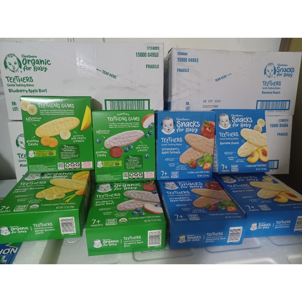 Bánh ăn dặm Nestle Gerber hộp giấy 48g - Lon & hũ nhựa 42g