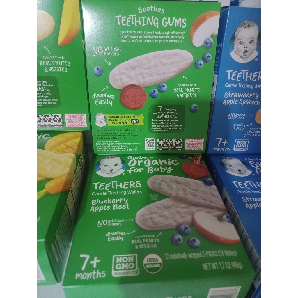 Bánh ăn dặm Nestle Gerber hộp giấy 48g - Lon & hũ nhựa 42g