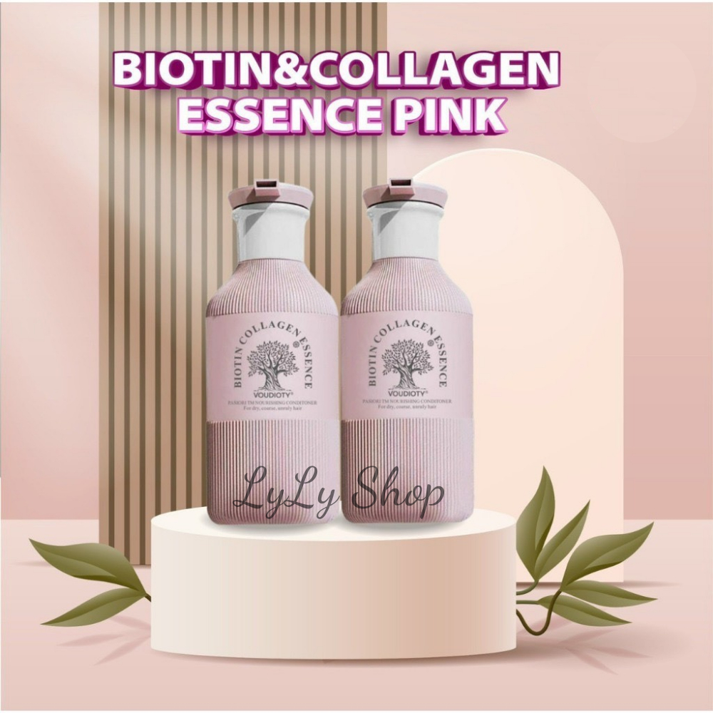 Cặp Dầu Gội Xả Biotin Collagen Voudioty Essence Hương nước hoa, phục hồi tóc hư tổn, giúp tóc suôn mượt tự nhiên 500ml