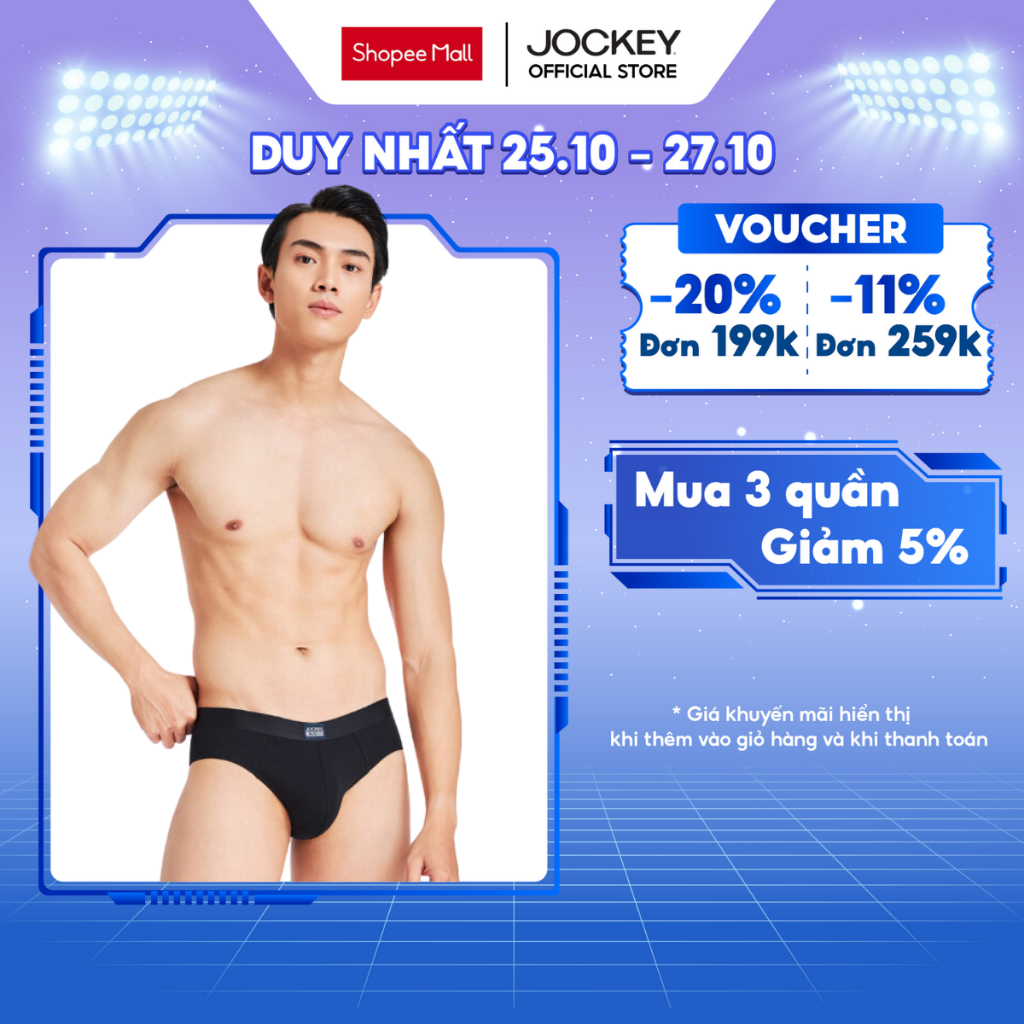 Quần Lót Nam Bamboo Jockey Dáng Brief Co Giãn Thoải Mái Màu Xám Nhạt - J1248_P1