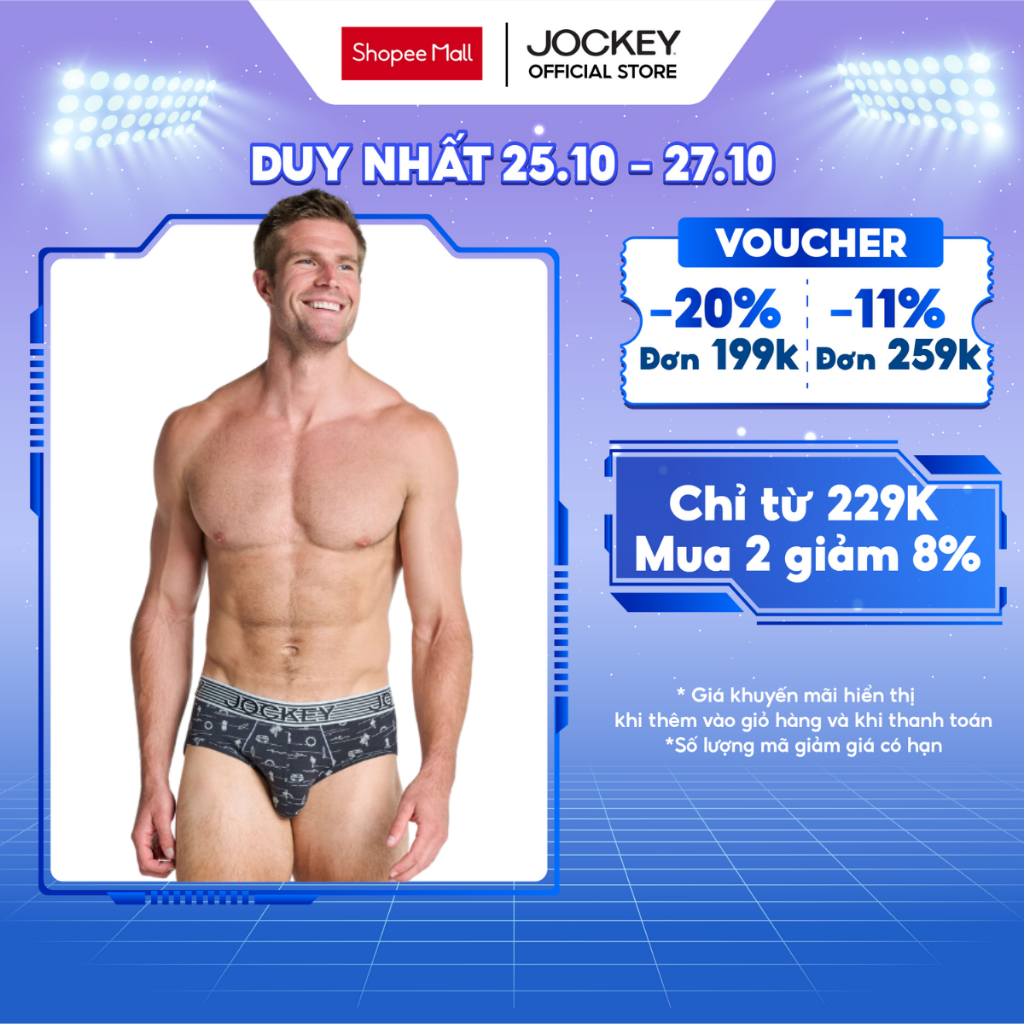 Quần lót Nam Jockey USA Cotton Modal họa tiết dáng brief - 1289