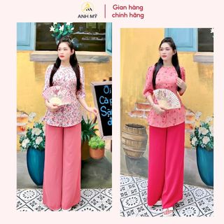 Áo bà ba nữ cách tân kèm quần ANH MỸ, họa tiết hoa nhí freesize 40-75KG SP0048