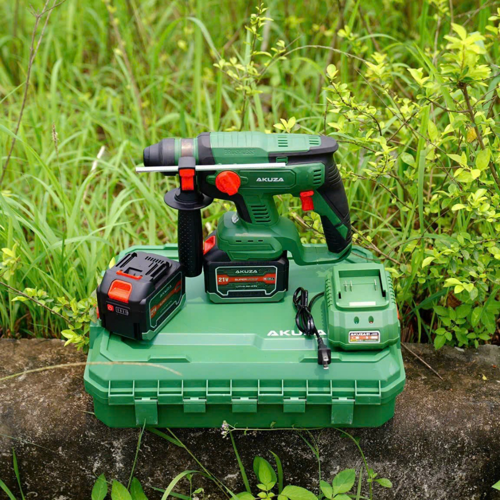 Máy khoan bê tông 3 chức năng pin AKUZA 2-2601 BL chân pin phổ thông -pin khủng 15CELL