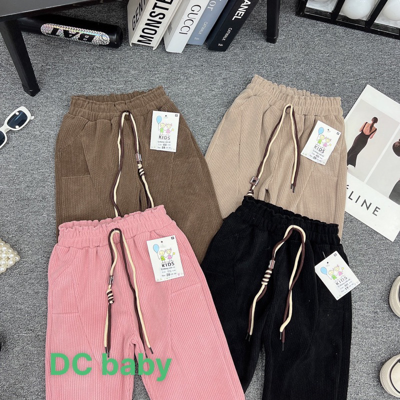 Quần dài nhung tăm xoắn dày đẹp cho bé gái