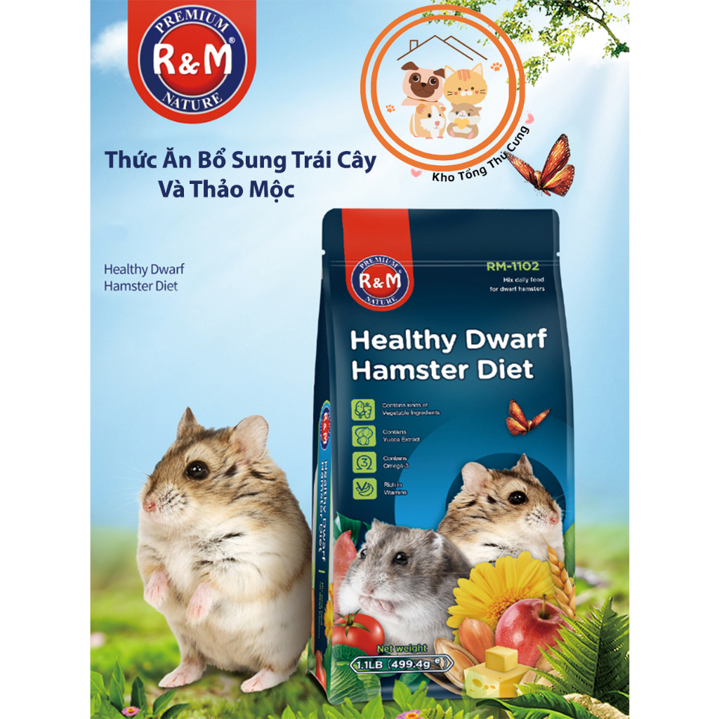 Thức ăn RM Premium Nature cho chuột hamster mini,bear,robo,campel,ww,sóc,.thành phần đa dạng,thơm ngon,giàu dinh dưỡng