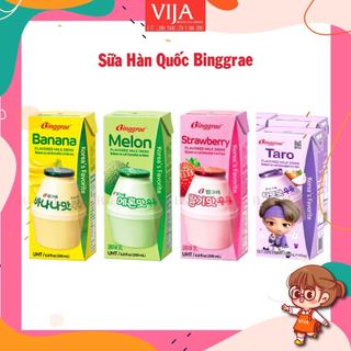[Hộp Lẻ] Sữa Hộp Hàn Quốc Binggrae Chuối, Dưa Lưới, Dâu, Khoai Môn