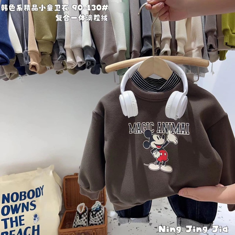 Áo nỉ lót lông unisex