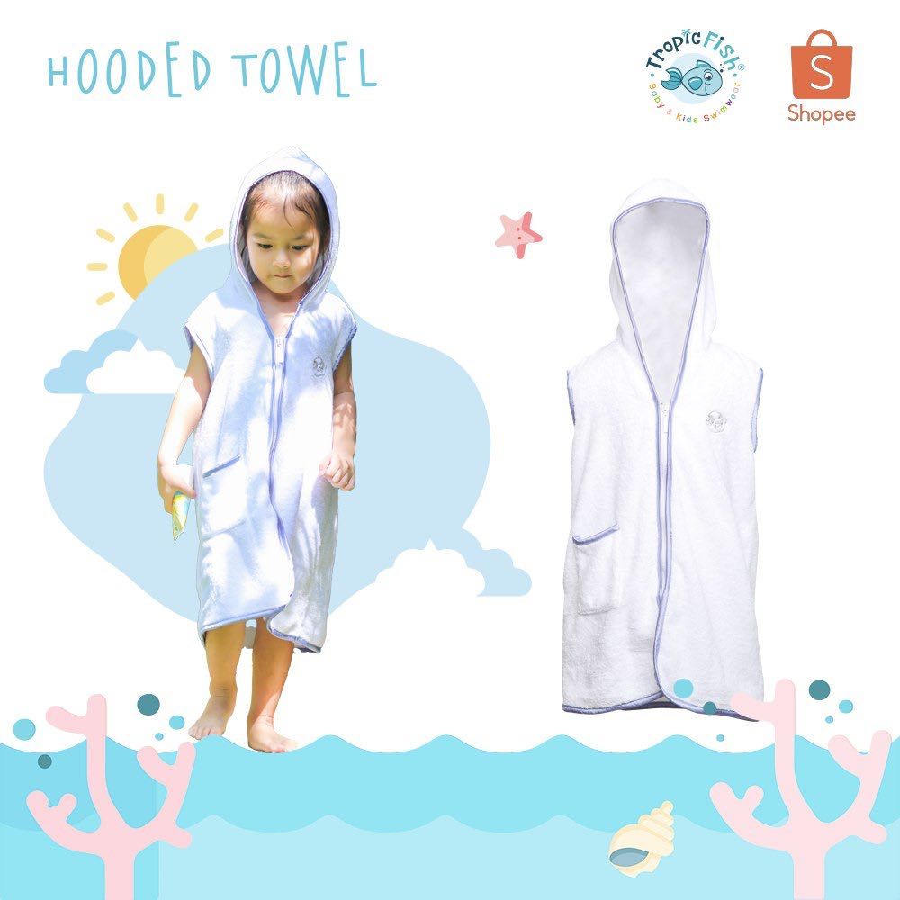Áo choàng đi bơi giữ ấm cho bé - TropicFish Hooded Towel