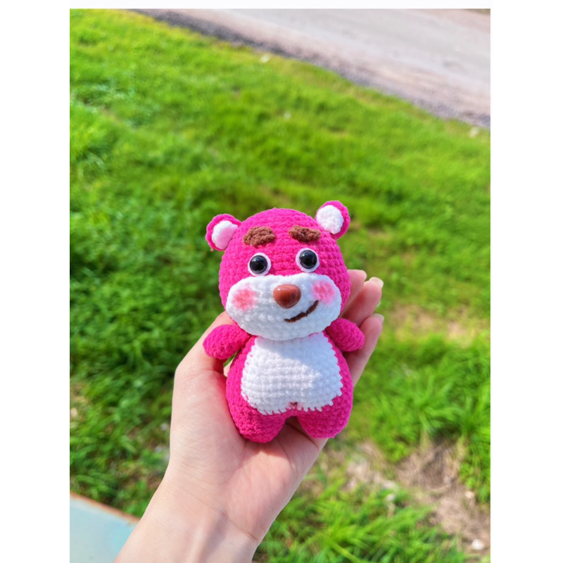 Gấu dâu móc len nhung baby
