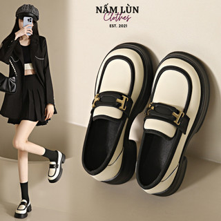 Giày oxford nữ Giày lolita đế cao trung bình Nấm Lùn Clothes Giày lười Giày búp bê Giày da nữ phong cách ulzzang G001