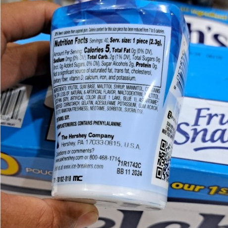 Kẹo Singum Ice Cubes Peppermint Mỹ - Hủ 40 viên