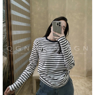 Maihuong⚡️sét 3 áo pull hình trắng đen kẻ micky cho nữ giá tốt