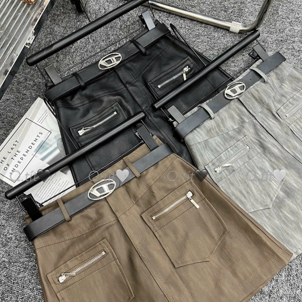 Mã CV20 chân váy da kèm đai