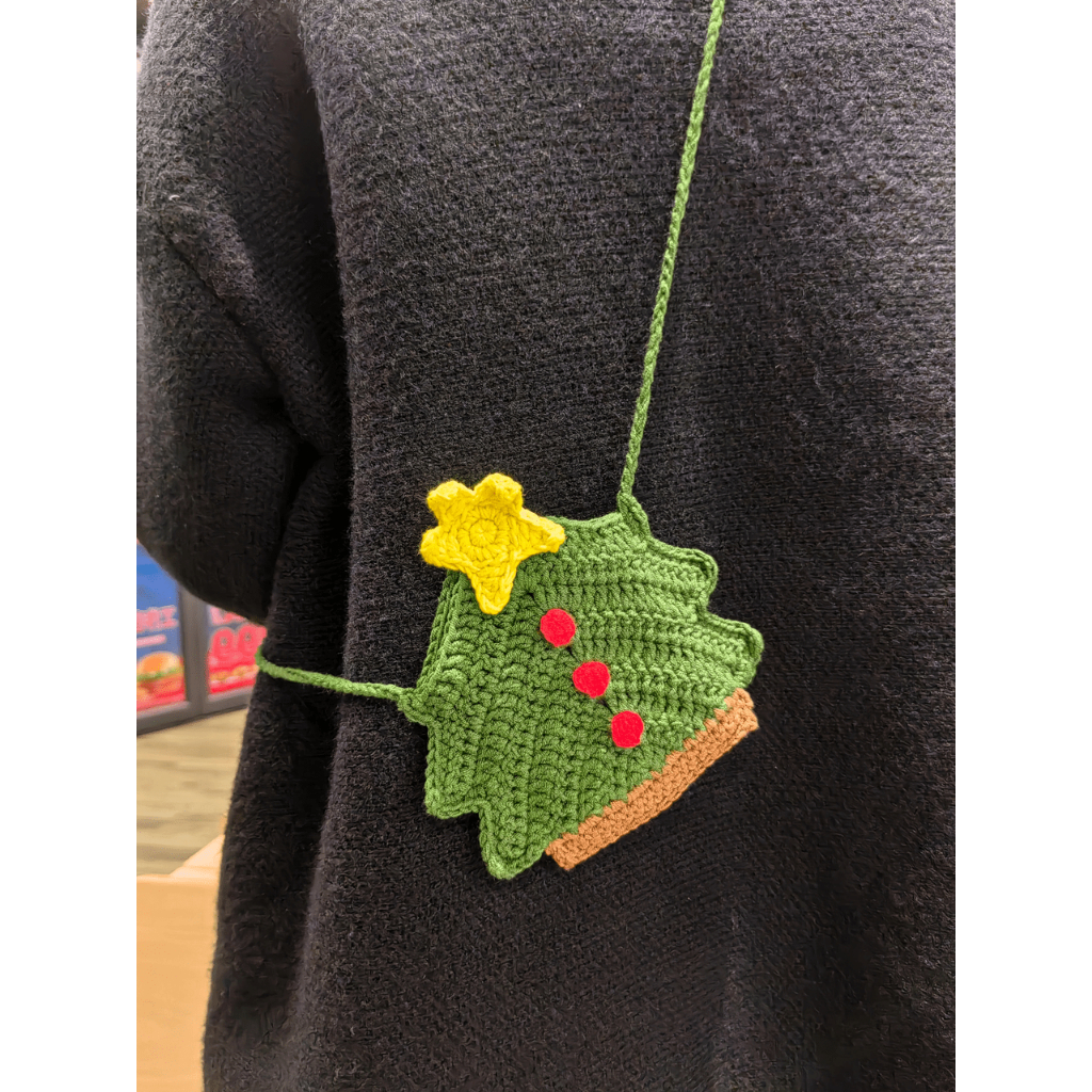 🎄Túi đeo chéo cây thông Noel bằng len móc handmade, đựng airpods, son và tiền lẻ dễ thương, quà tặng giáng sinh 🎄