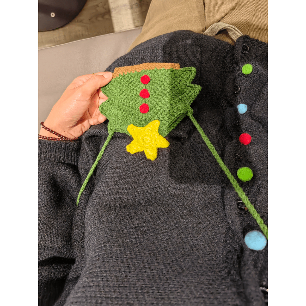 🎄Túi đeo chéo cây thông Noel bằng len móc handmade, đựng airpods, son và tiền lẻ dễ thương, quà tặng giáng sinh 🎄
