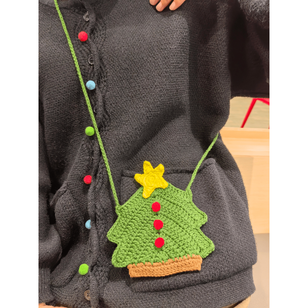 🎄Túi đeo chéo cây thông Noel bằng len móc handmade, đựng airpods, son và tiền lẻ dễ thương, quà tặng giáng sinh 🎄