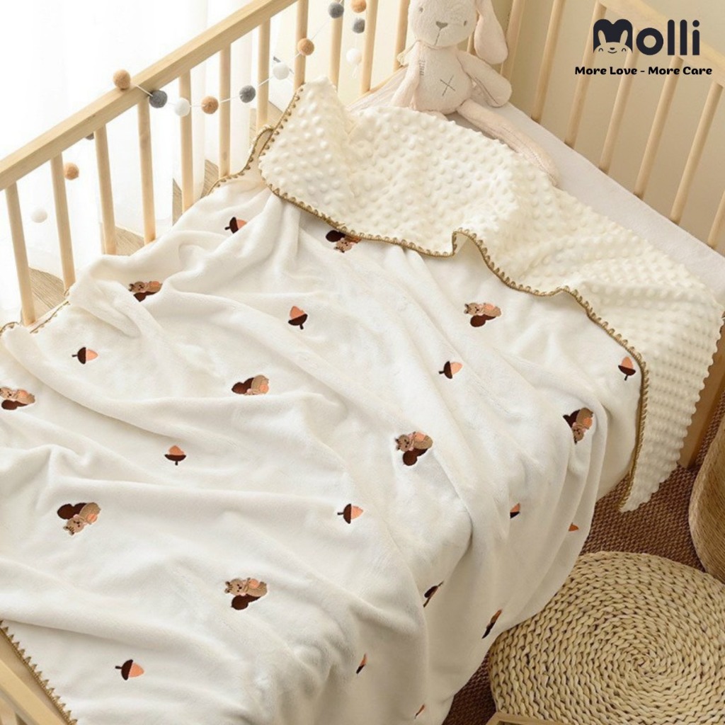 MOL2006. Chăn NHUNG Hạt Đậu Phong Cách Hàn Quốc 1m*1m2