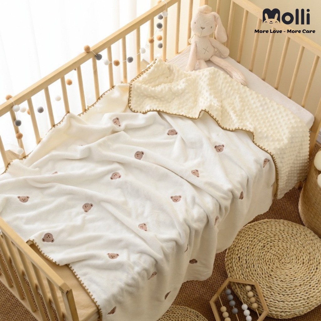 MOL2006. Chăn NHUNG Hạt Đậu Phong Cách Hàn Quốc 1m*1m2