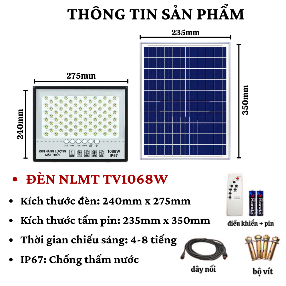 Đèn Led Mặt Trời 1068W Wasabi Tiết Kiệm Điện Năng