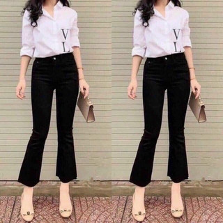 Quần Jean Bò Loe Nữ Cạp Cao (Chất Kaki mềm Co giãn 4 chiều)