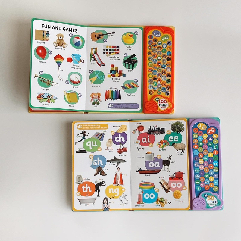 Bộ 50 Nút Âm Thanh- 50 Button Photo Sound Books First Phonics, First Words NPP