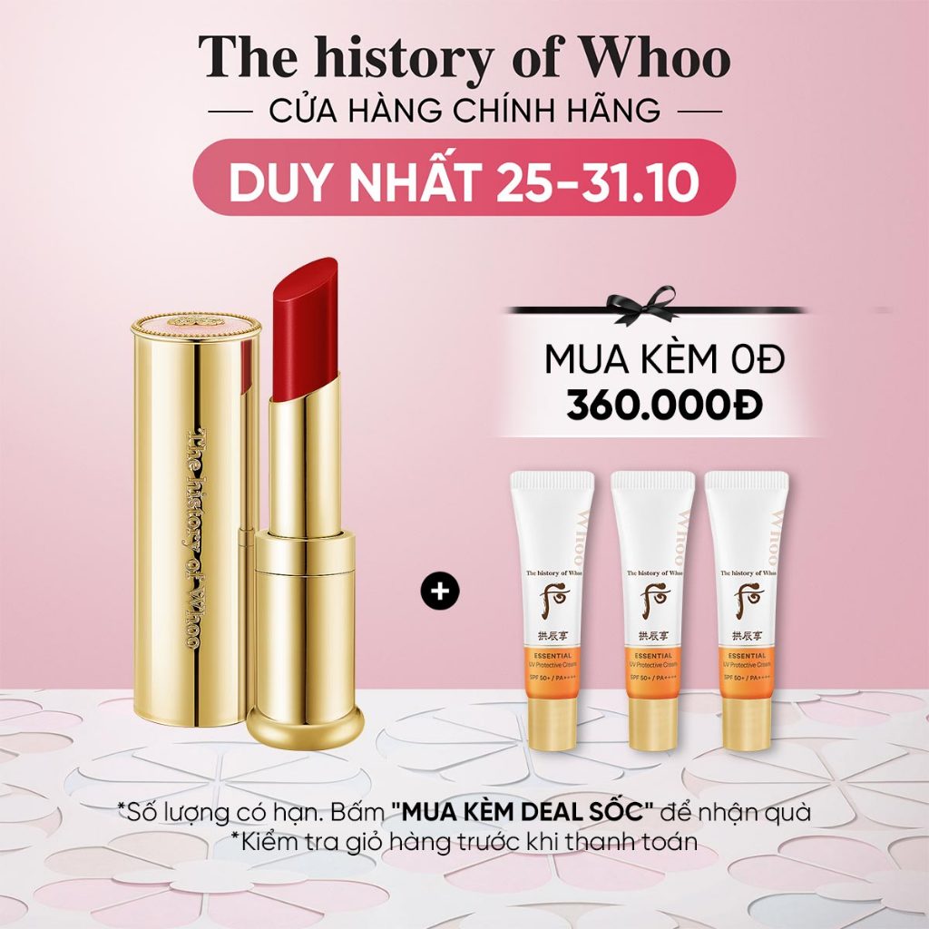 Son dưỡng môi Đông y The history of Whoo Gongjinhyang Mi Glow Lip Balm 3.3g