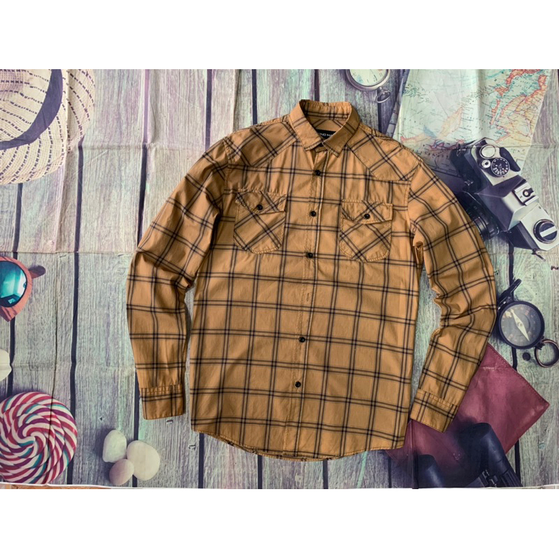 Áo sơ mi nam dài tay kẻ caro cotton túi ngực ASMCT24