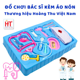 Đồ chơi nhập vai Bác sĩ kèm áo nón cho bé Hoàng THu Việt Nam HT7637, có âm thanh ghi âm sẵn các câu hỏi của bác sĩ