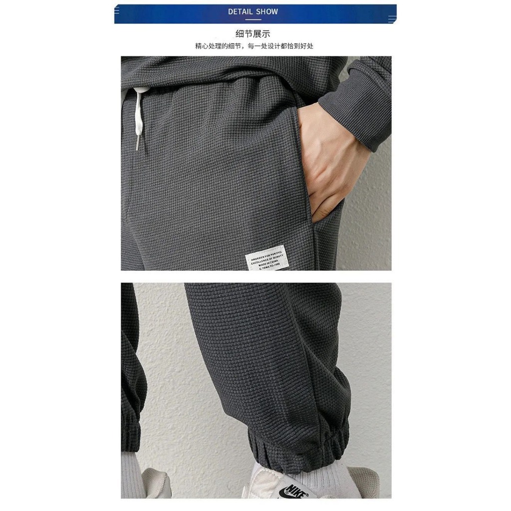 Bộ quần áo thể thao thu đông dài tay phối Layer chất tổ ong
